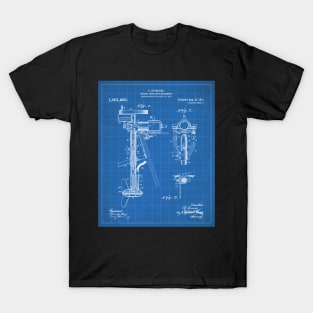 Outboard Motor Patent - Sailing Sailor Lakehouse Art - Blueprint T-Shirt